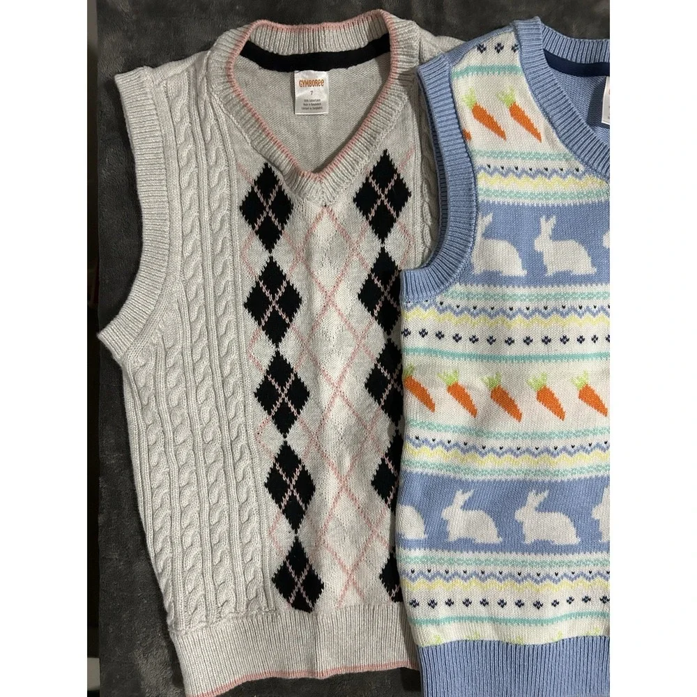 Lot Of 3 Boys Gymboree Sweat Vest Size 7